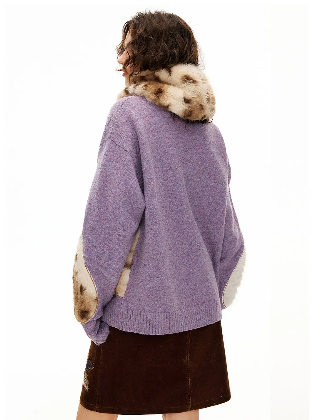 Outthe Blue | Eco-friendly Fur Cat Embroidery Cardigan