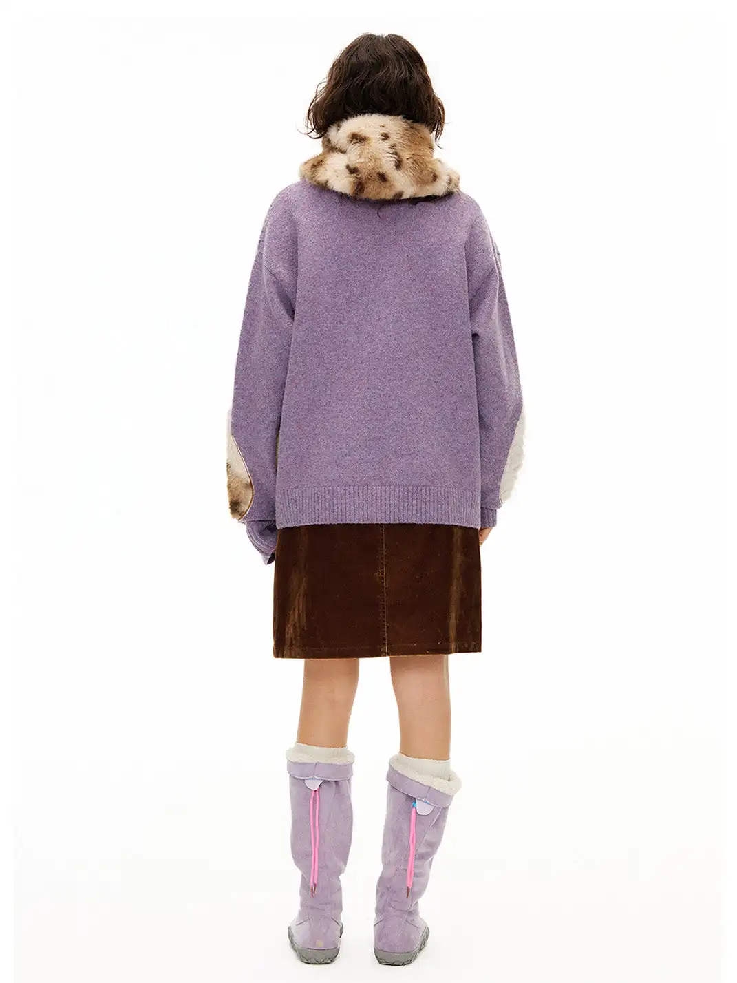 Outthe Blue | Eco-friendly Fur Cat Embroidery Cardigan
