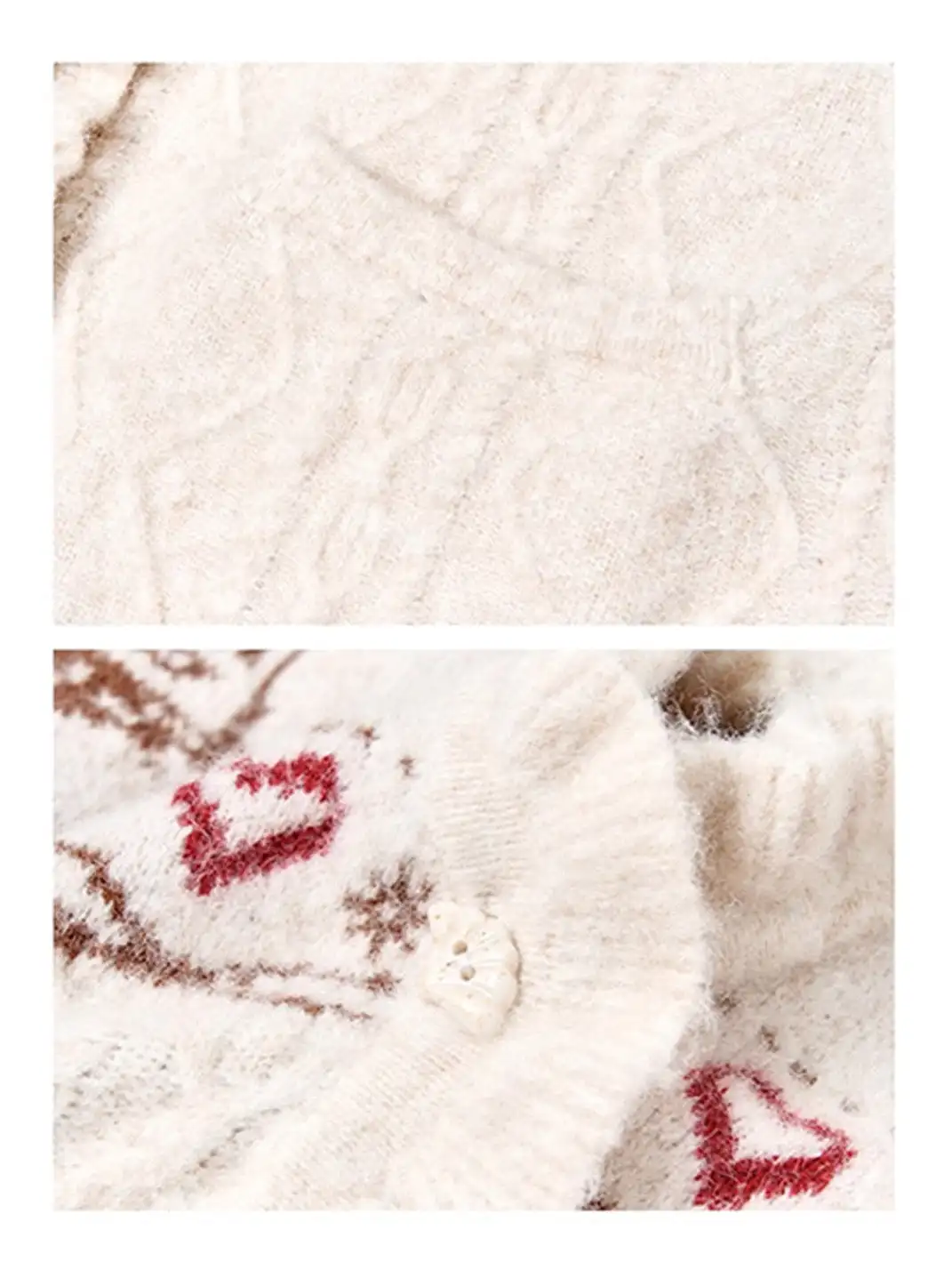 Outthe Blue | Fair Isle Cable Knit Cardigan