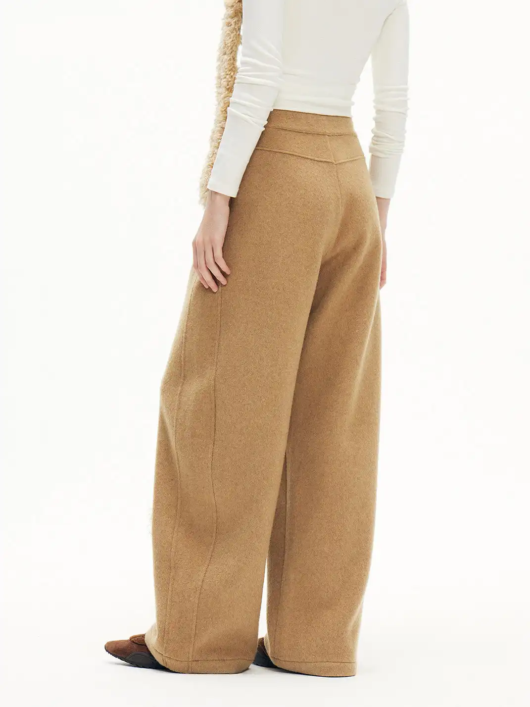 Outthe Blue | Wool Blend Cat Embroidery Patchwork Pants