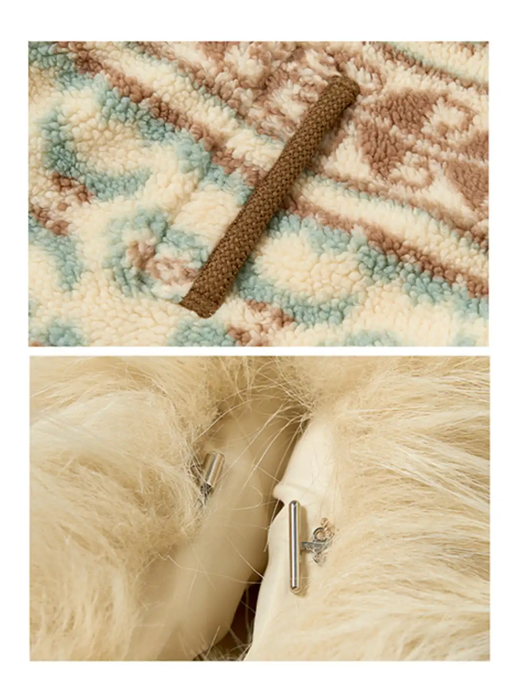 Outthe Blue | Fair Isle Patterned Lambswool Jacket with Fur Collar
