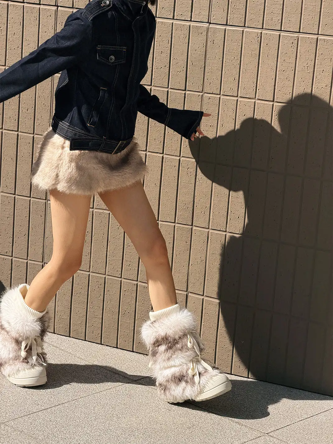 GSL | Fur Lined Mid-Top Platform Ankle Boots