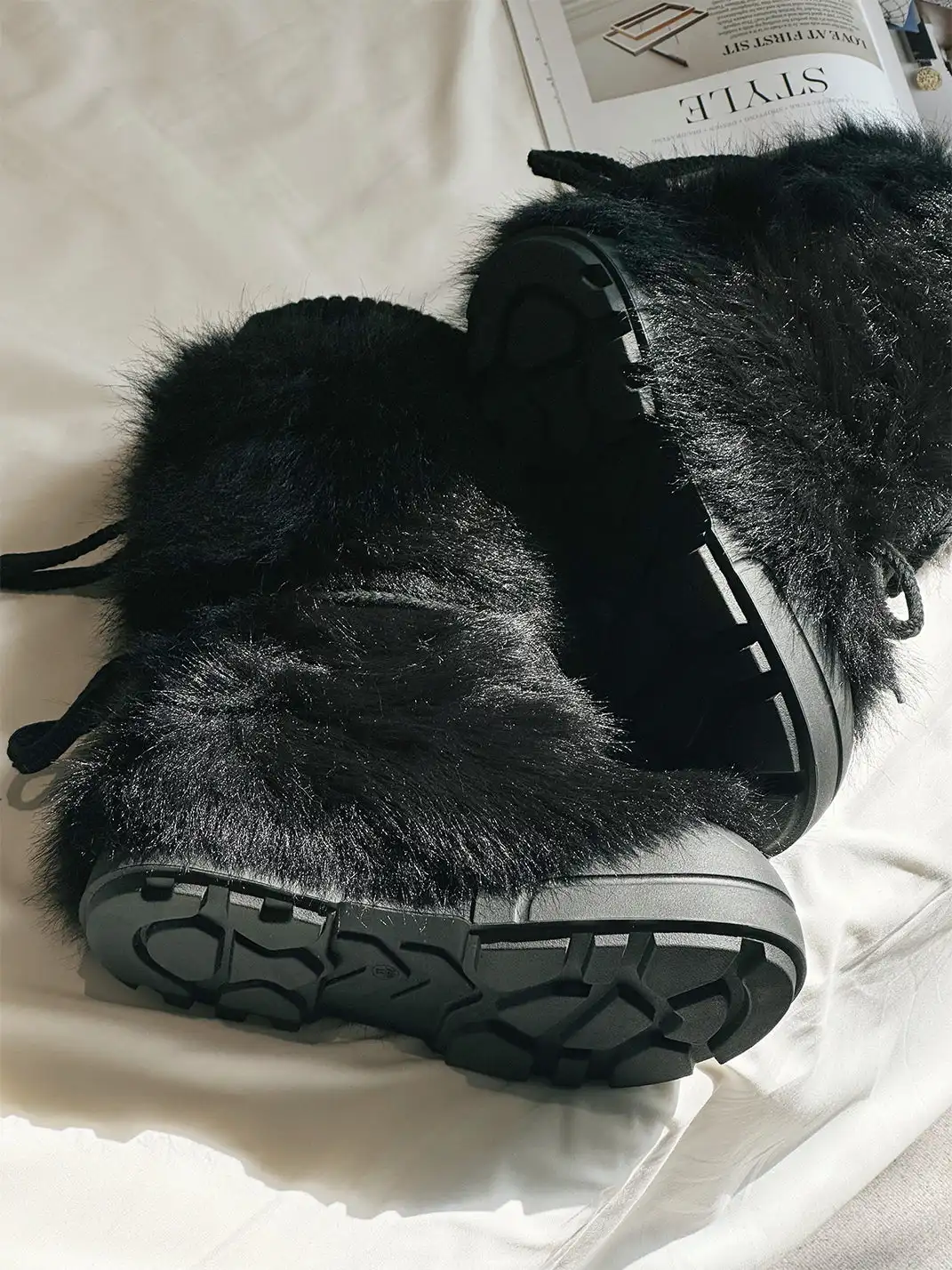 GSL | Fur Lined Mid-Top Platform Ankle Boots