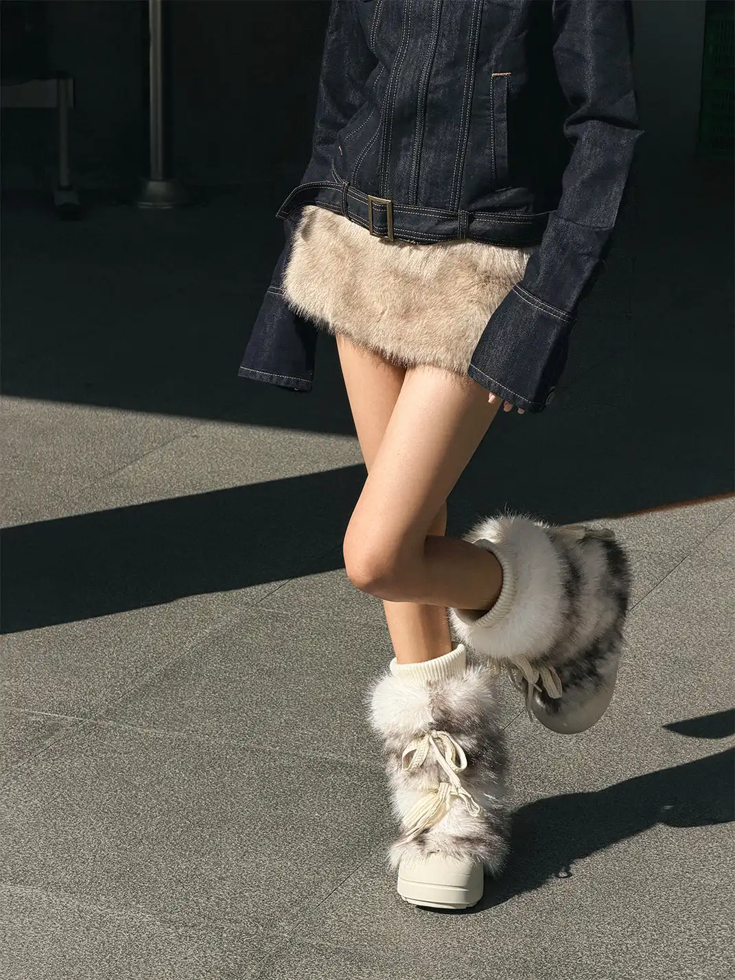 GSL | Fur Lined Mid-Top Platform Ankle Boots