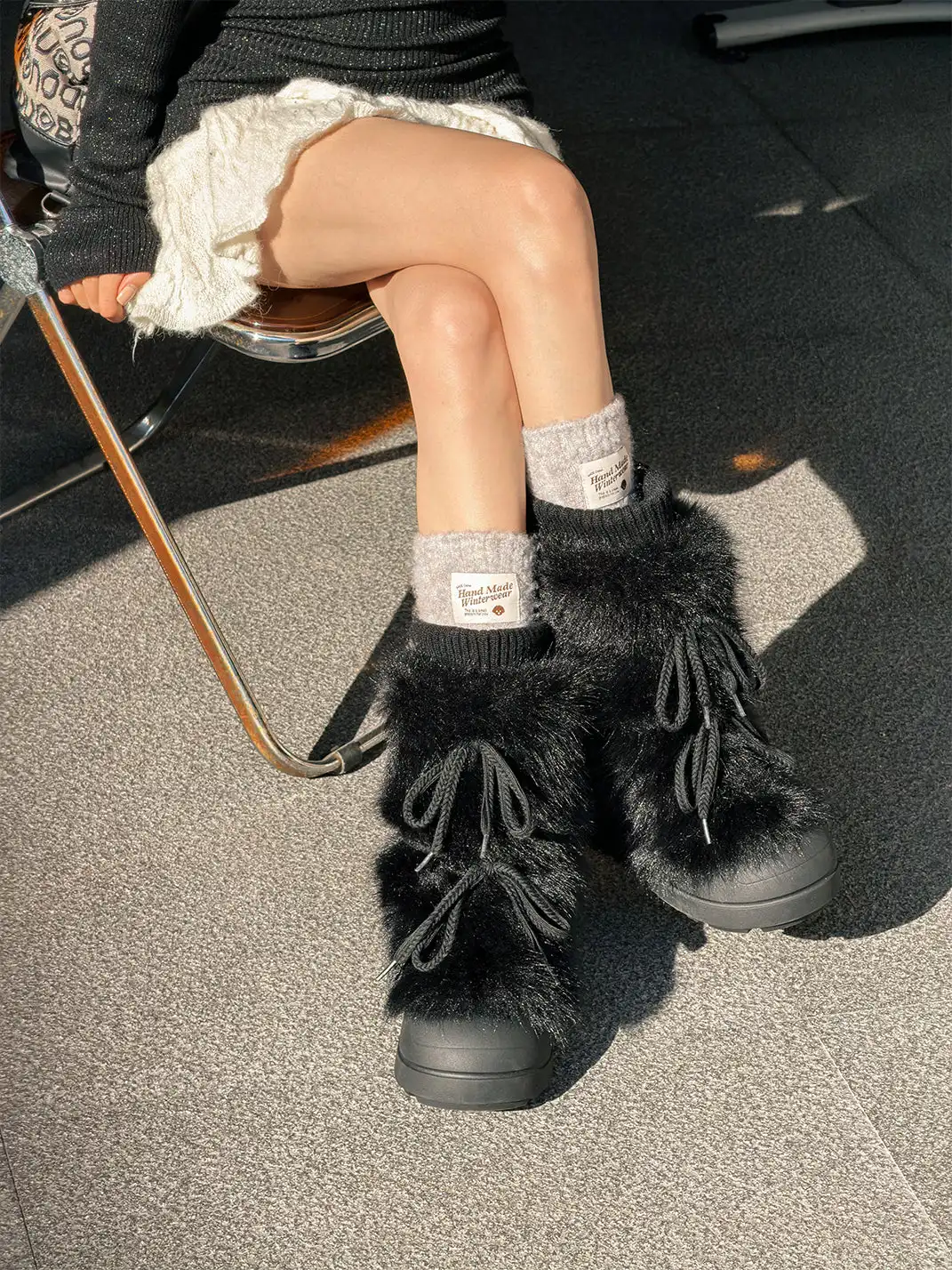 GSL | Fur Lined Mid-Top Platform Ankle Boots