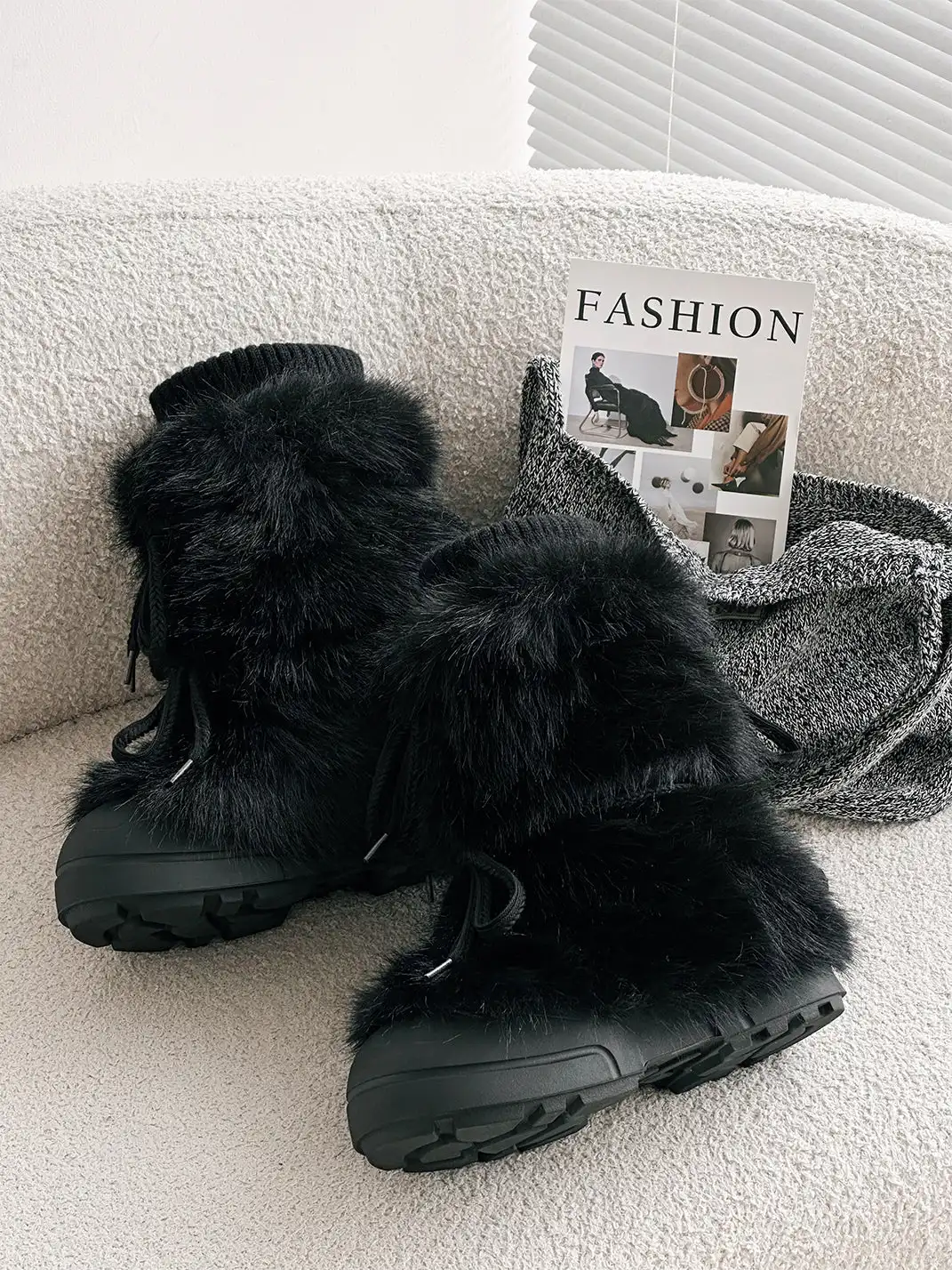 GSL | Fur Lined Mid-Top Platform Ankle Boots