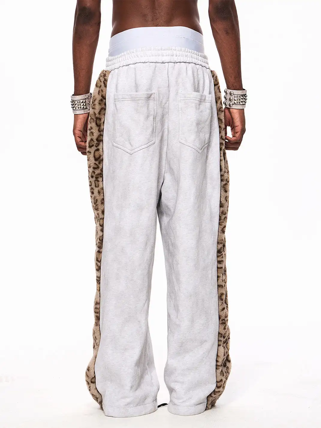 Fourth3ex | Leopard Fur Panel Sweatpants