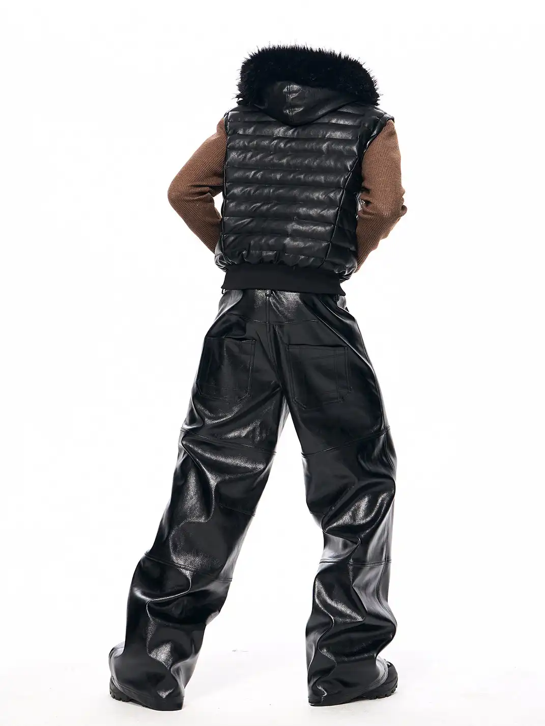 Fourth3ex | Original Hand-Painted Meteor Hammer Leather Pants