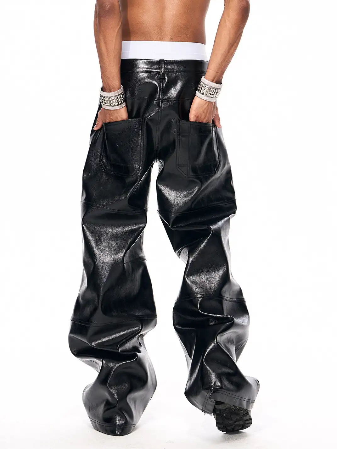 Fourth3ex | Original Hand-Painted Meteor Hammer Leather Pants