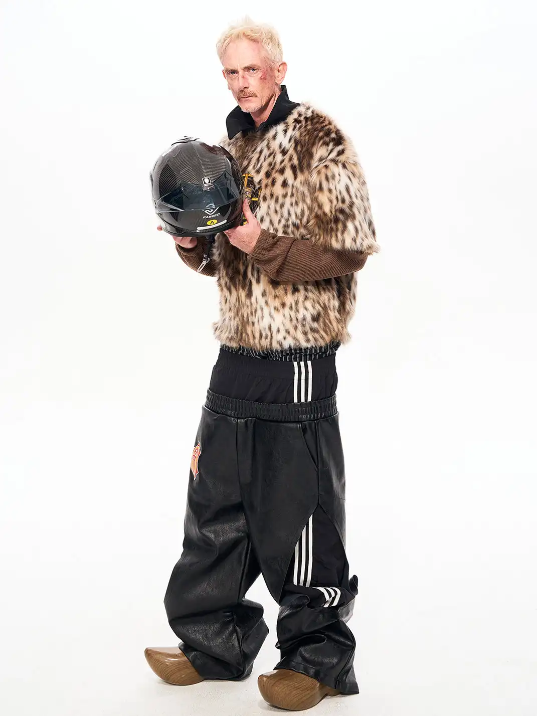 Fourth3ex | Faux Fur Leopard Print Layered Sweatshirt