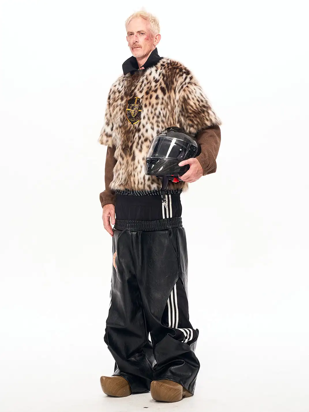 Fourth3ex | Faux Fur Leopard Print Layered Sweatshirt