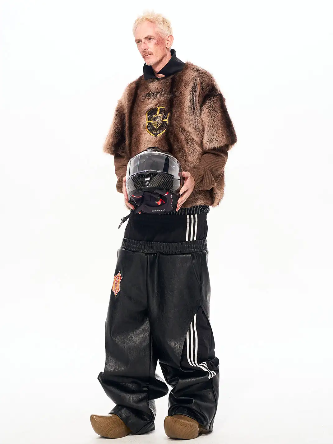 Fourth3ex | Faux Fur Leopard Print Layered Sweatshirt