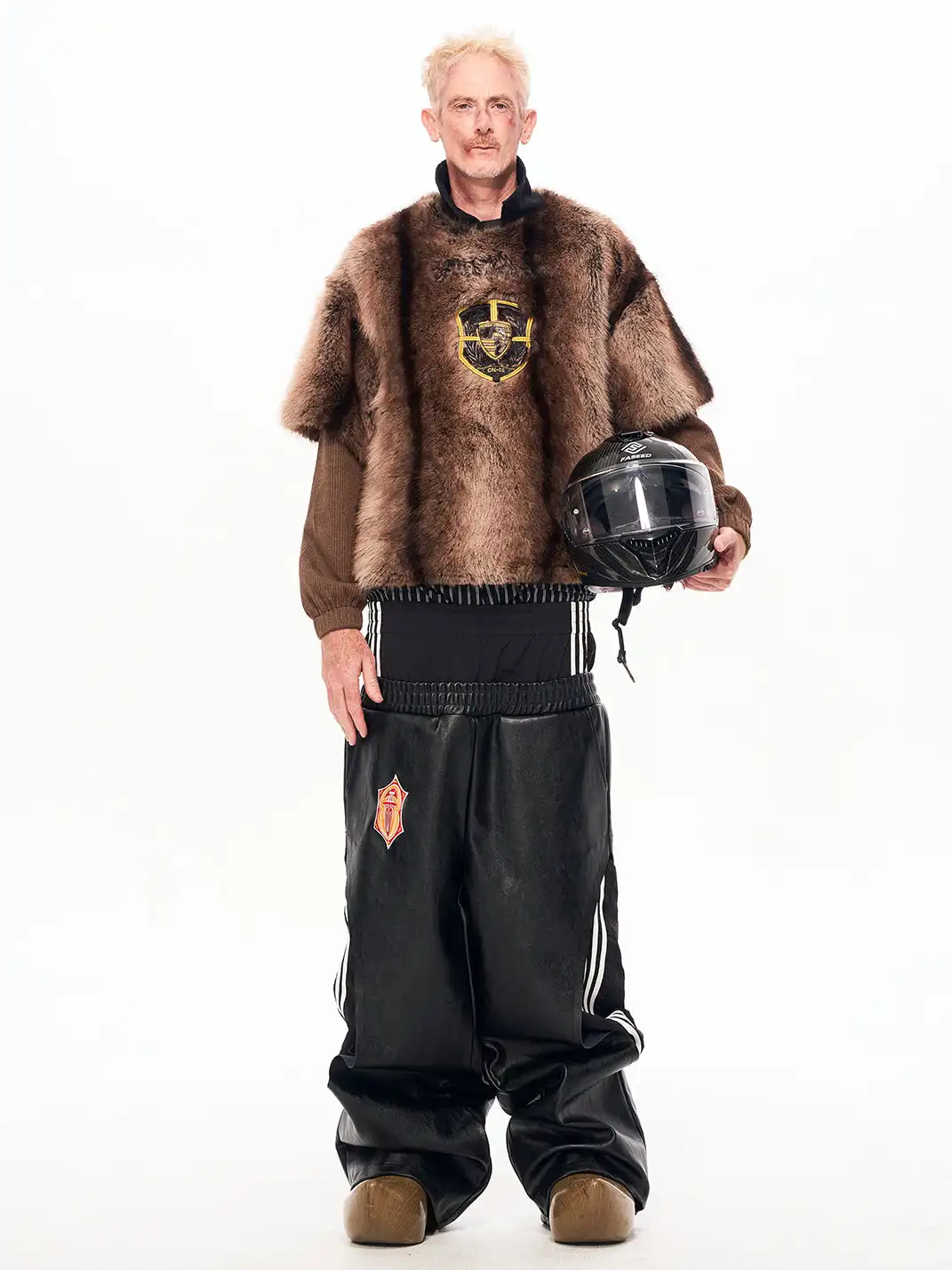 Fourth3ex | Faux Fur Leopard Print Layered Sweatshirt