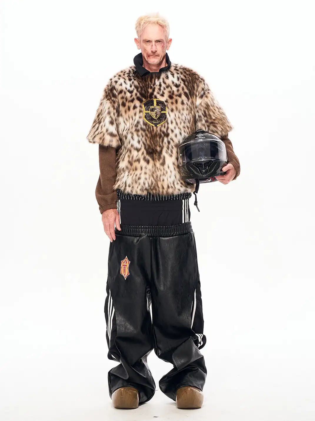 Fourth3ex | Faux Fur Leopard Print Layered Sweatshirt