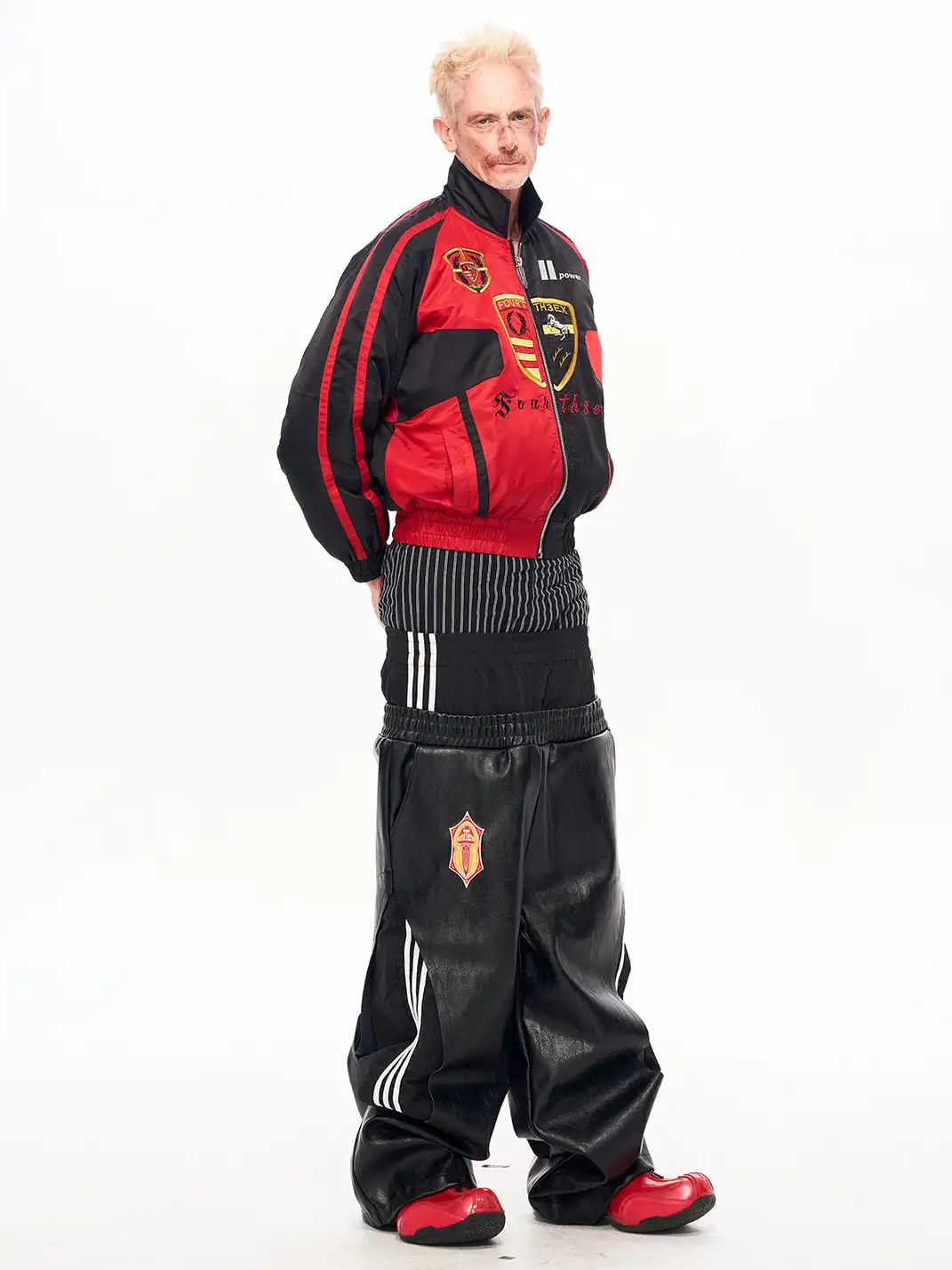 Fourth3ex | Embroidered Badges Racing Motorcycle Bomber Jacket