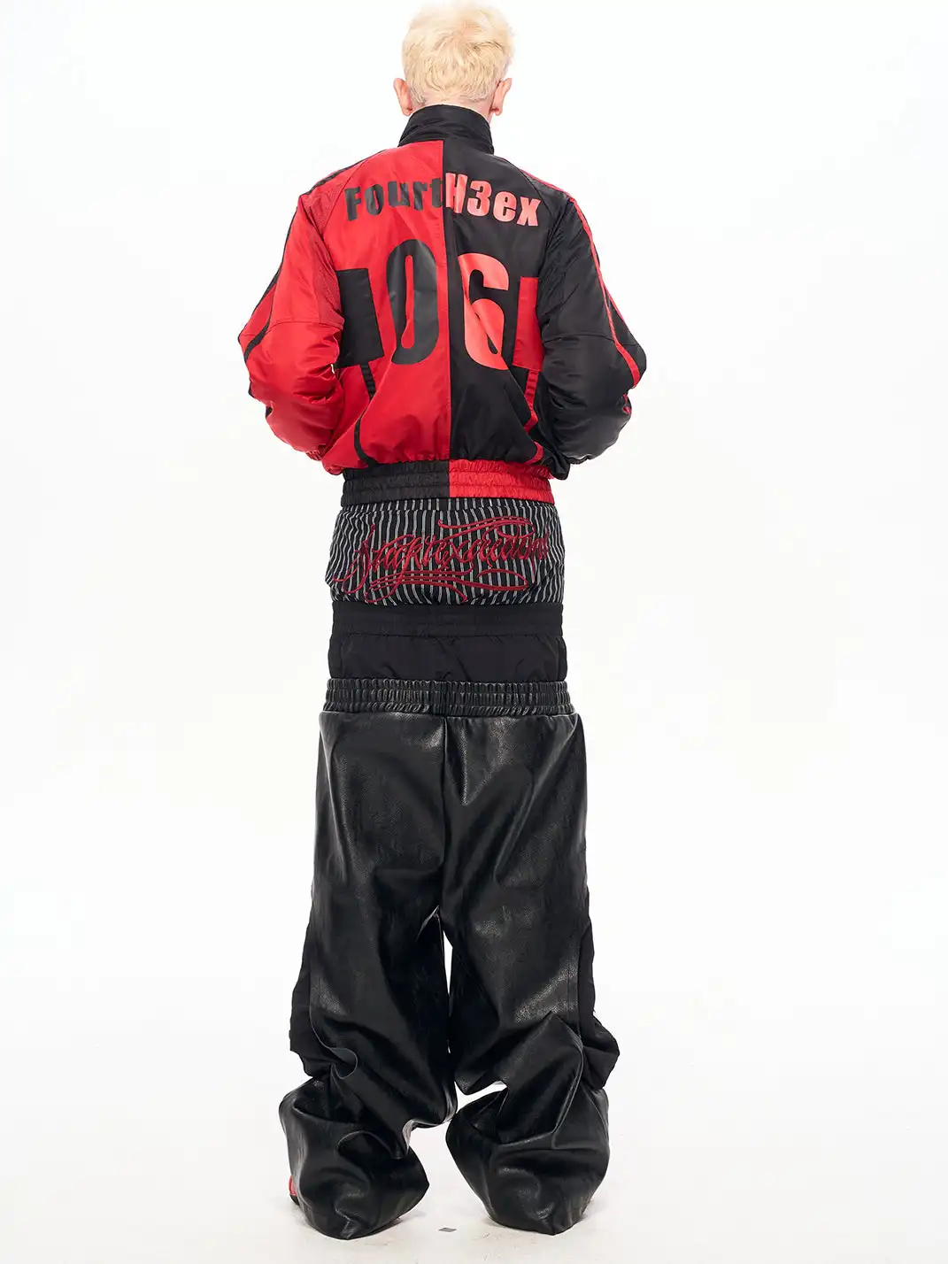 Fourth3ex | Embroidered Badges Racing Motorcycle Bomber Jacket