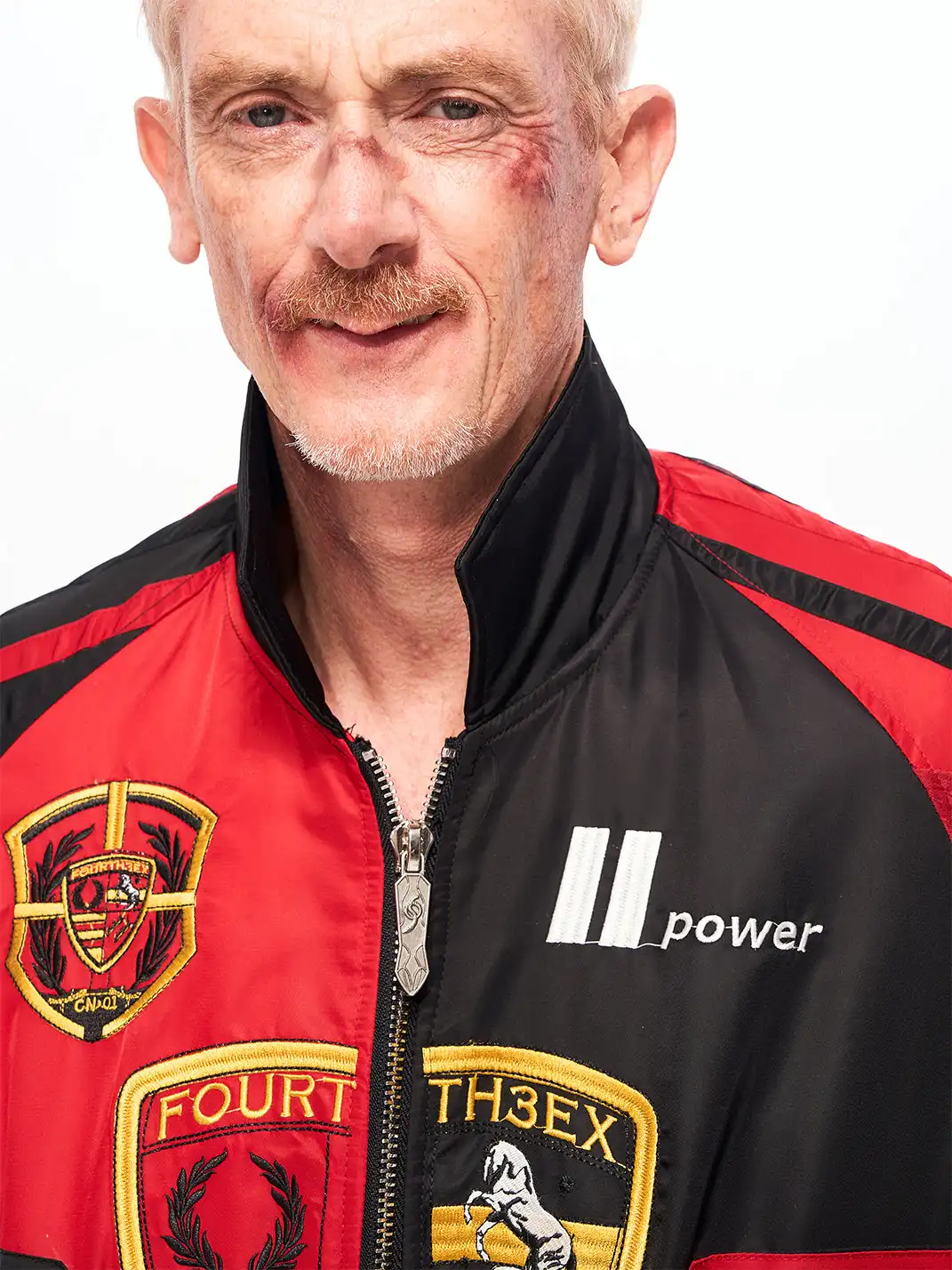 Fourth3ex | Embroidered Badges Racing Motorcycle Bomber Jacket