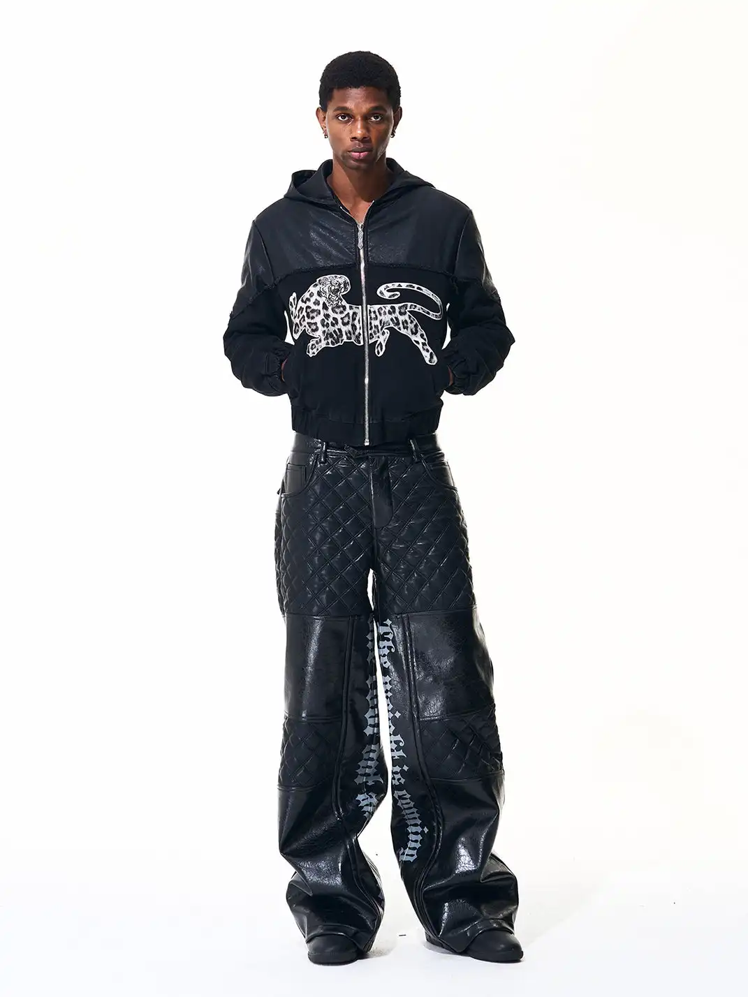 Fourth3ex | Embroidered Leopard Bomber Jacket