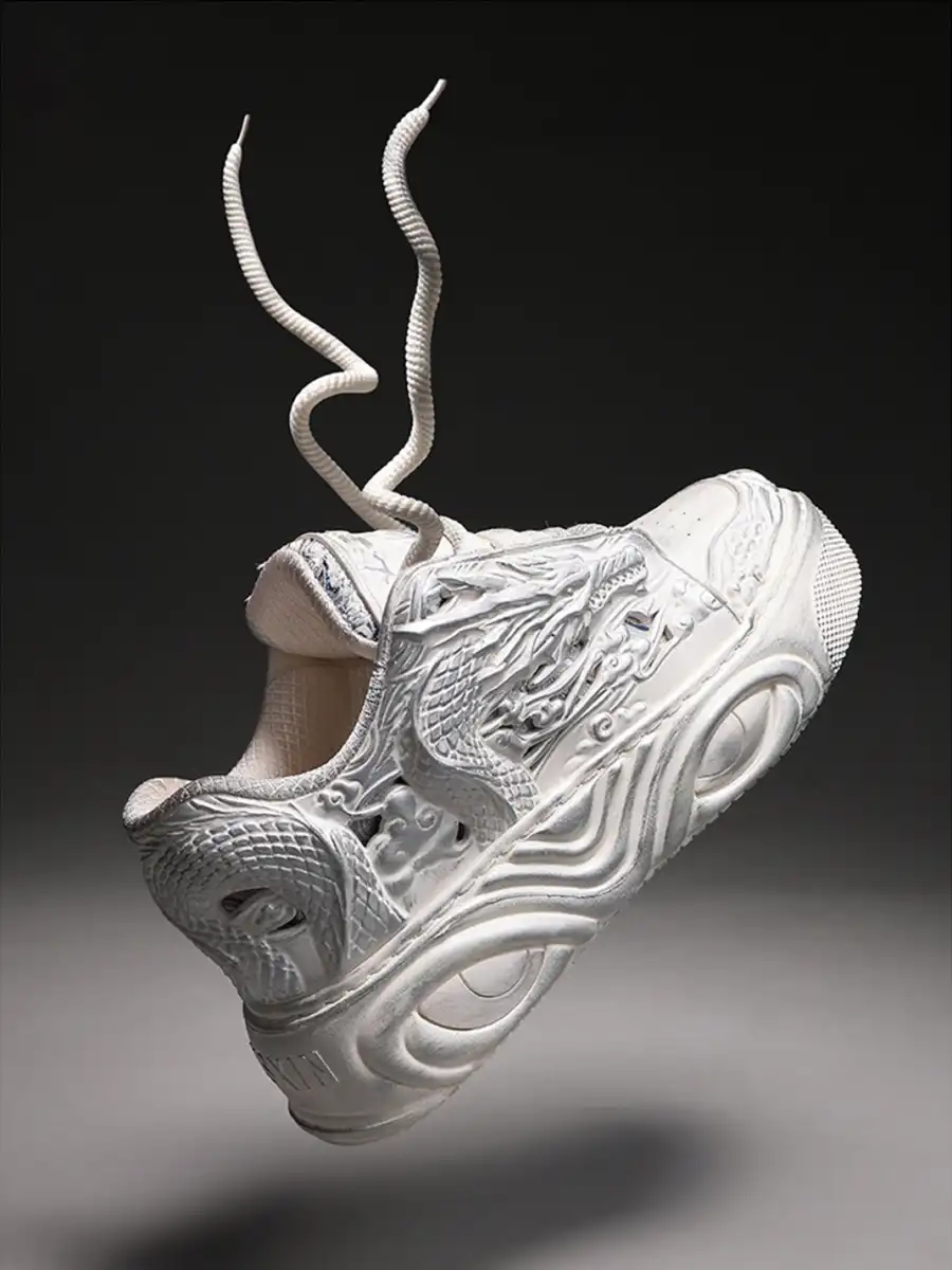 SGSX | Chinese Dragon Relief Sneakers - White - 4