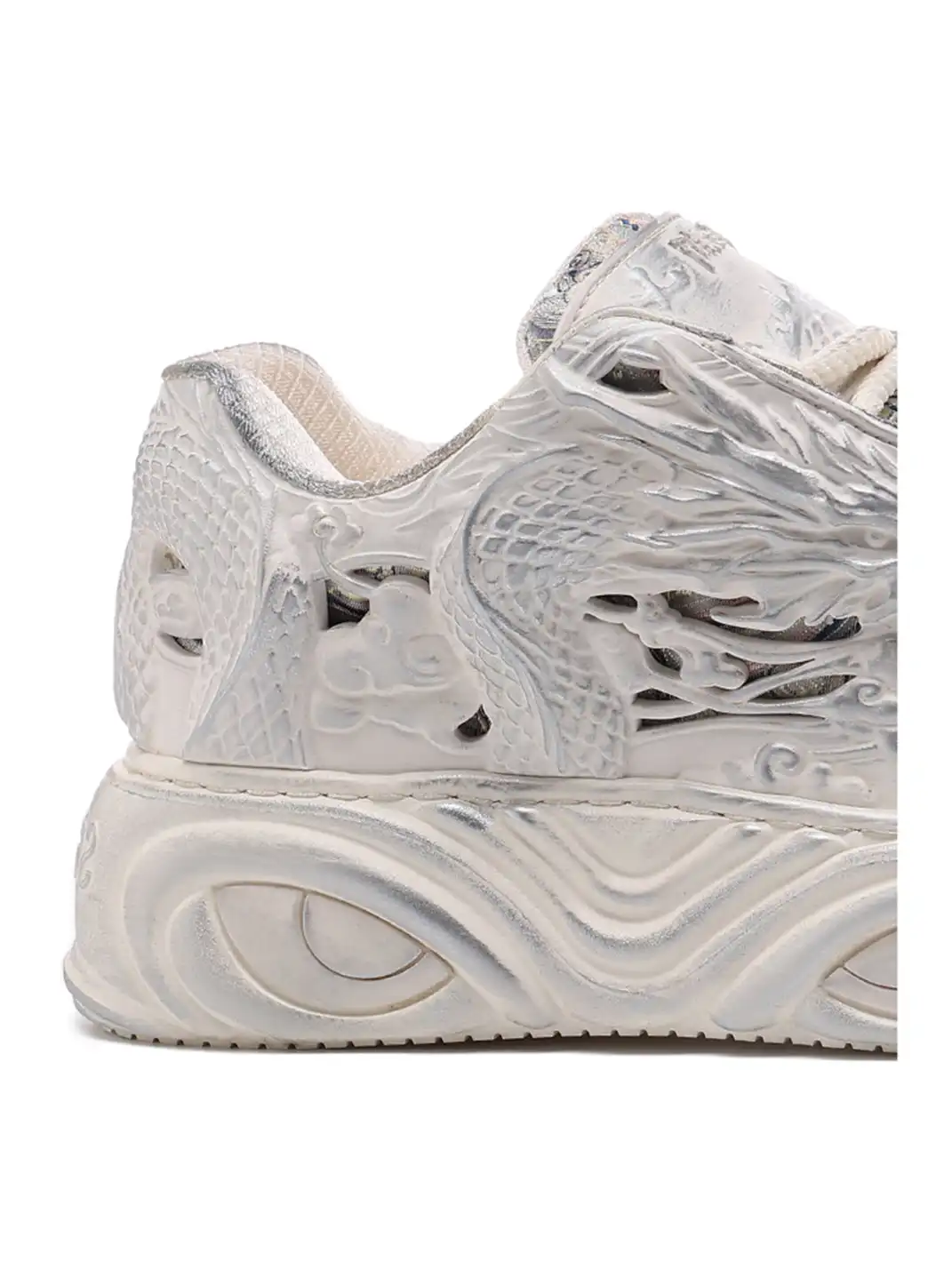 SGSX | Chinese Dragon Relief Sneakers - White