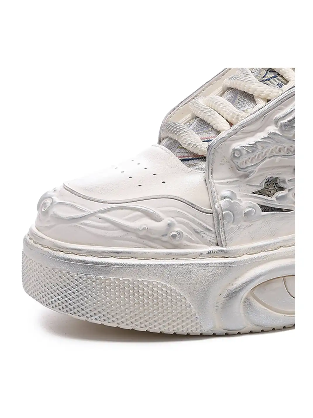 SGSX | Chinese Dragon Relief Sneakers - White