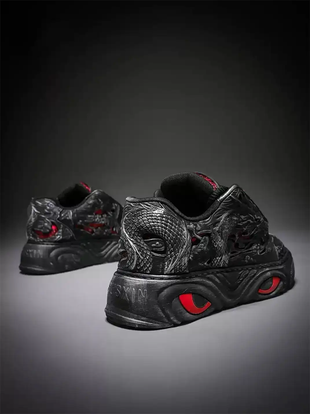SGSX | Chinese Dragon Relief Sneakers - Black