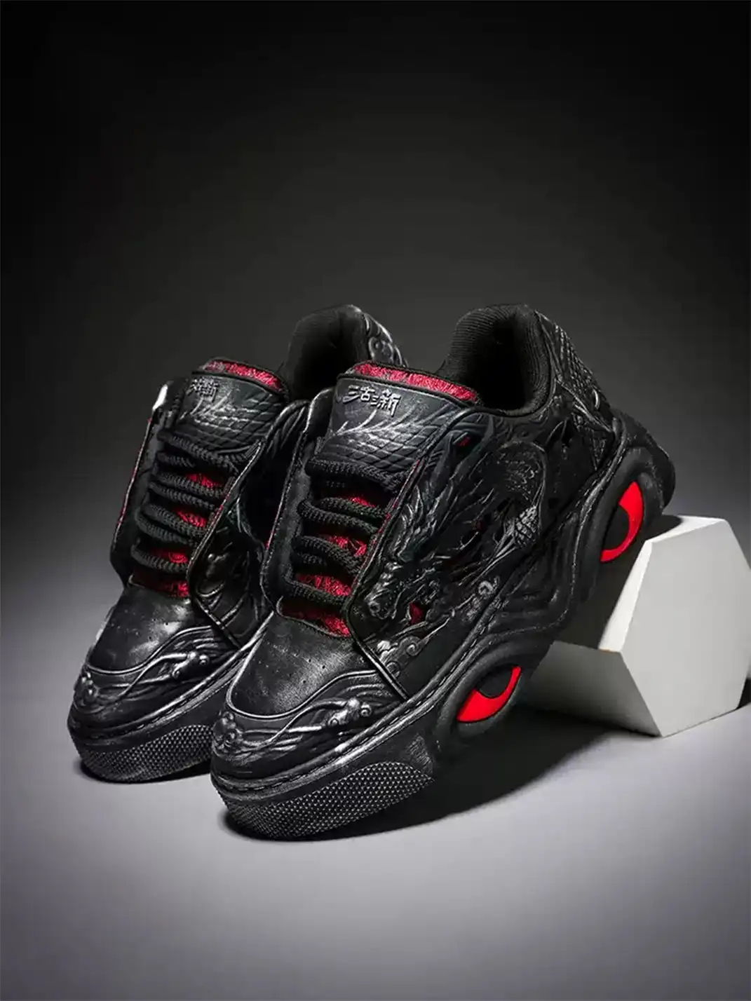 SGSX | Chinese Dragon Relief Sneakers - Black