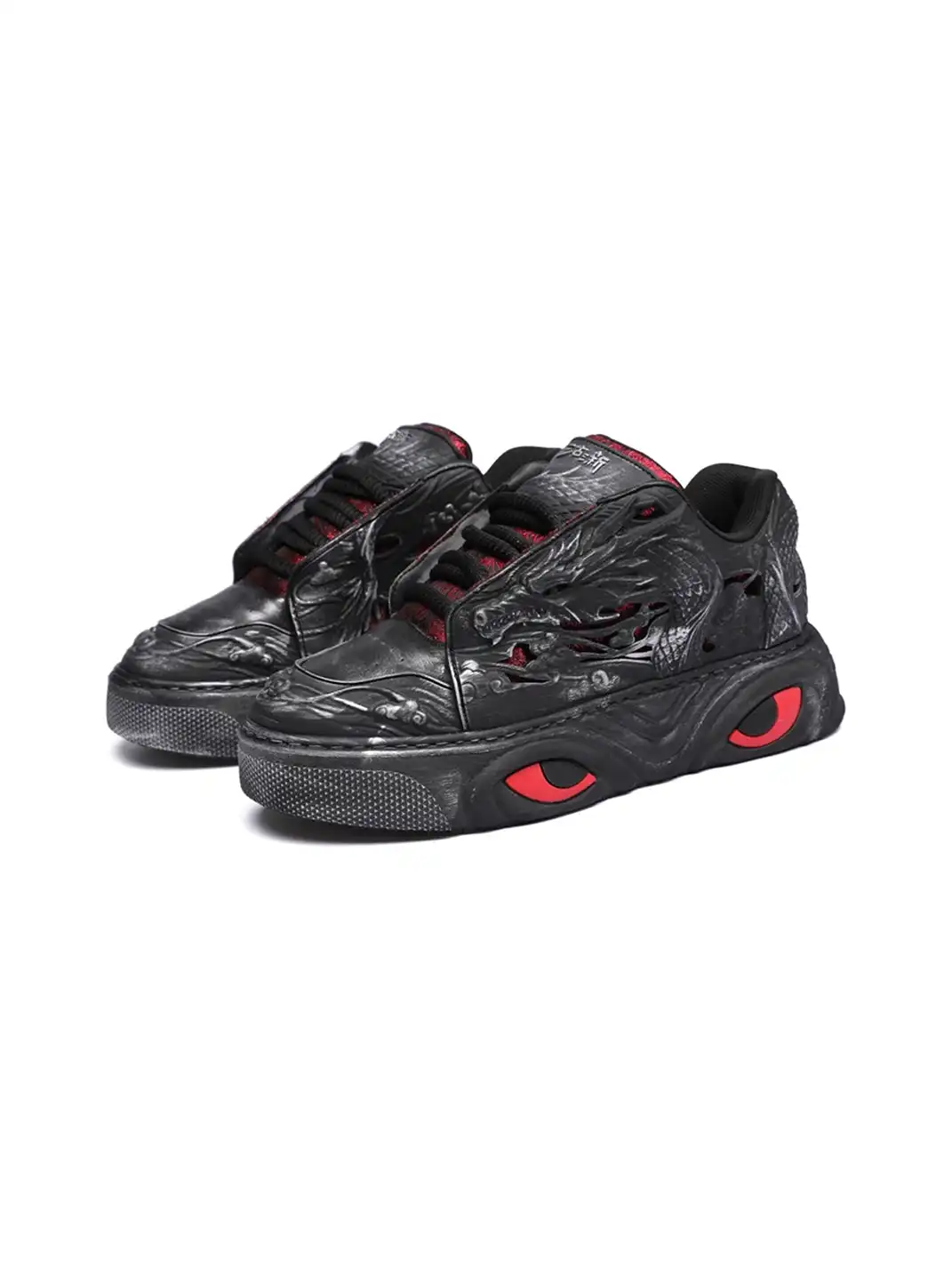 SGSX | Chinese Dragon Relief Sneakers - Black