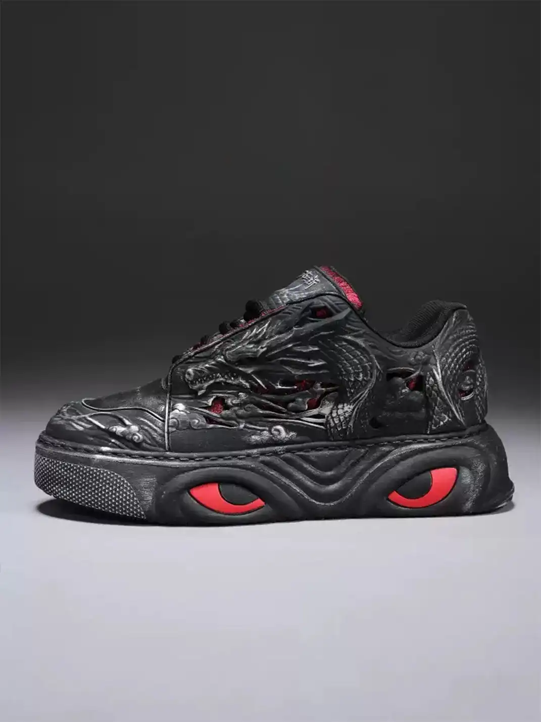 SGSX | Chinese Dragon Relief Sneakers - Black
