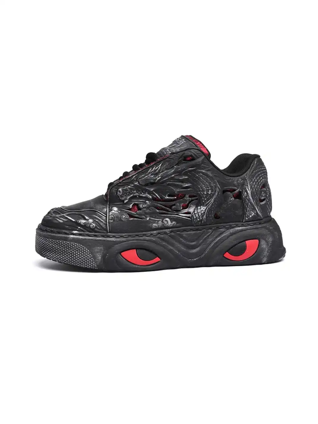 SGSX | Chinese Dragon Relief Sneakers - Black