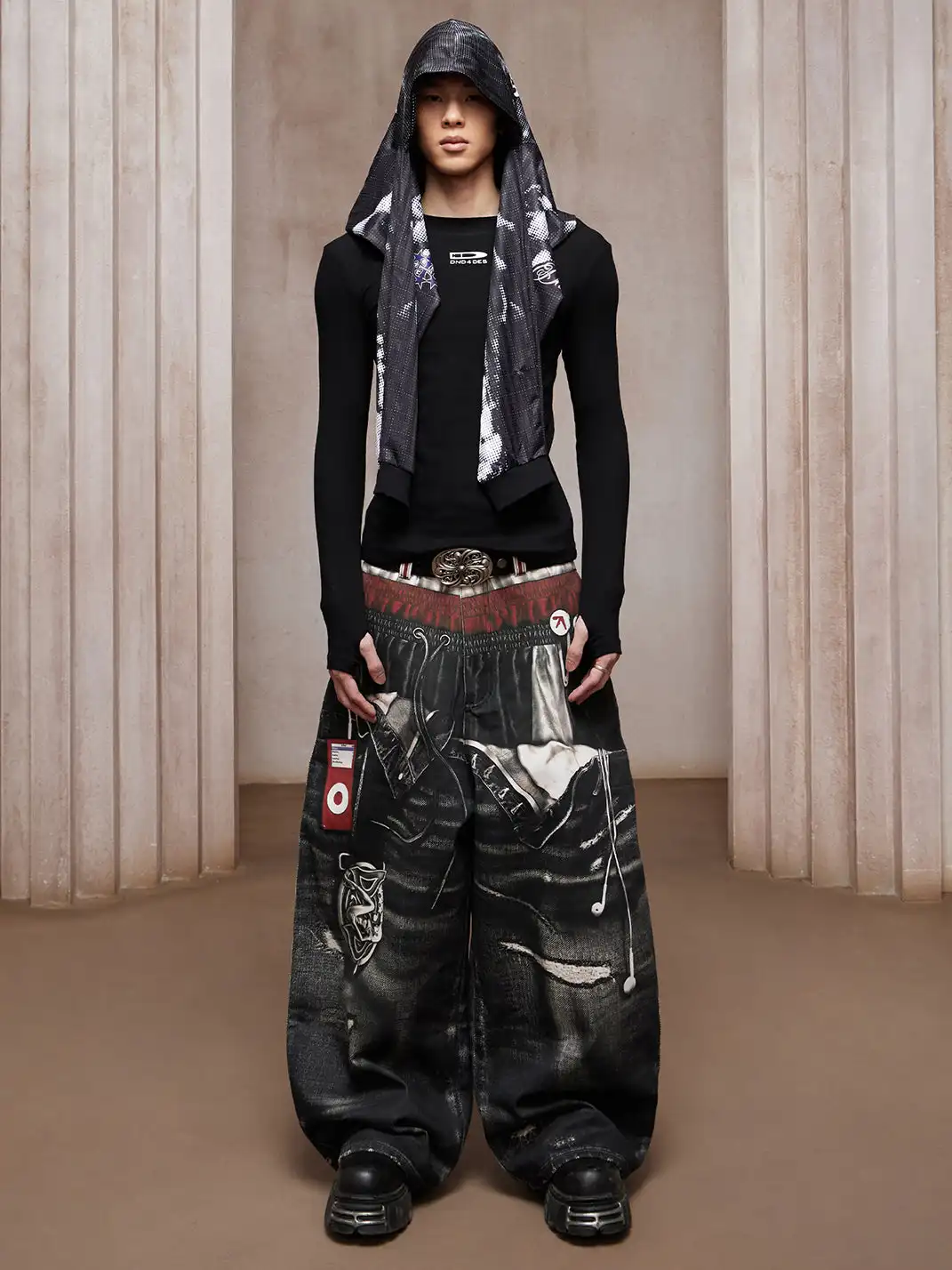 DND4DES | Triple Waistband Printed Baggy Jeans
