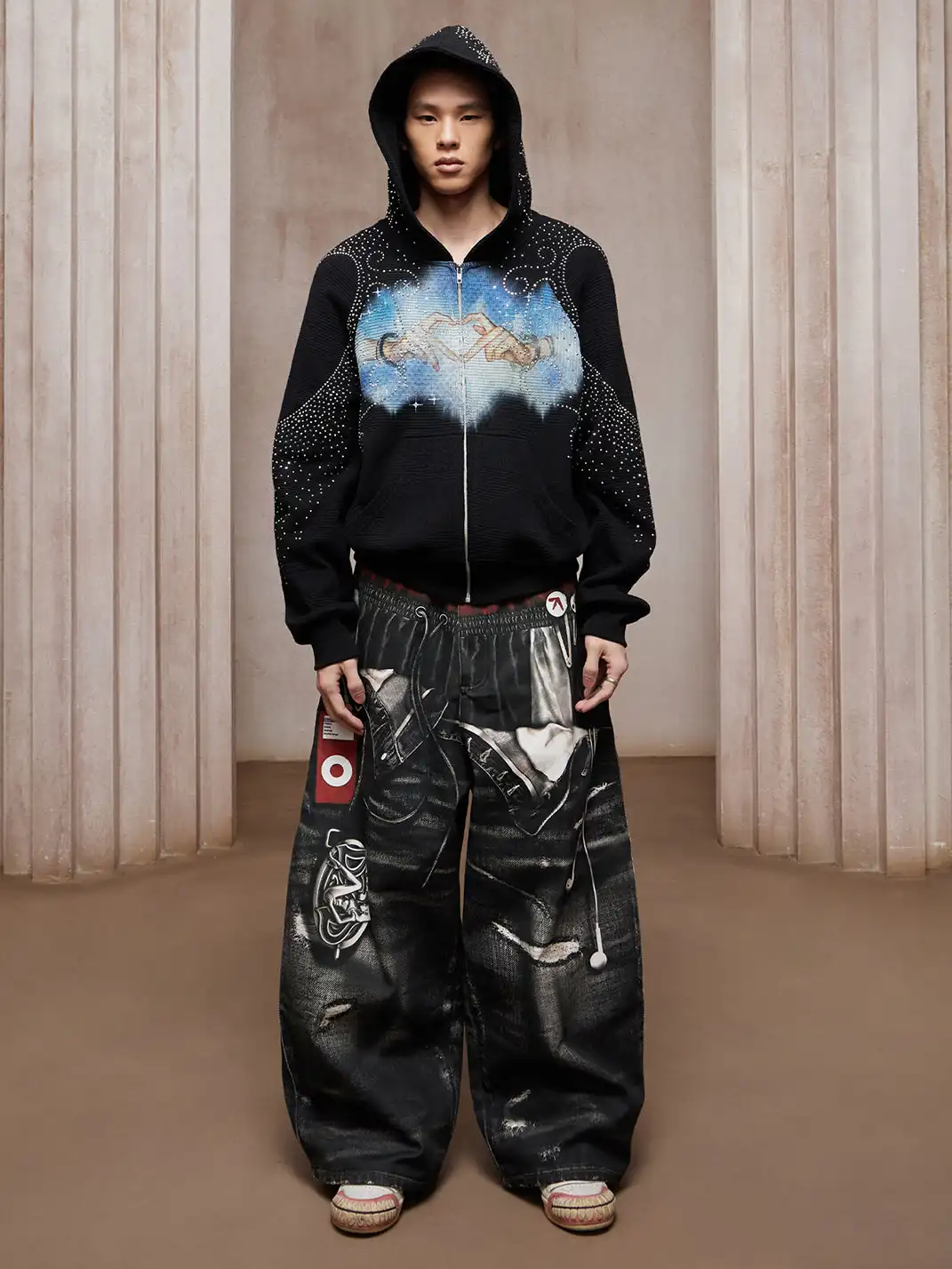 DND4DES | Triple Waistband Printed Baggy Jeans