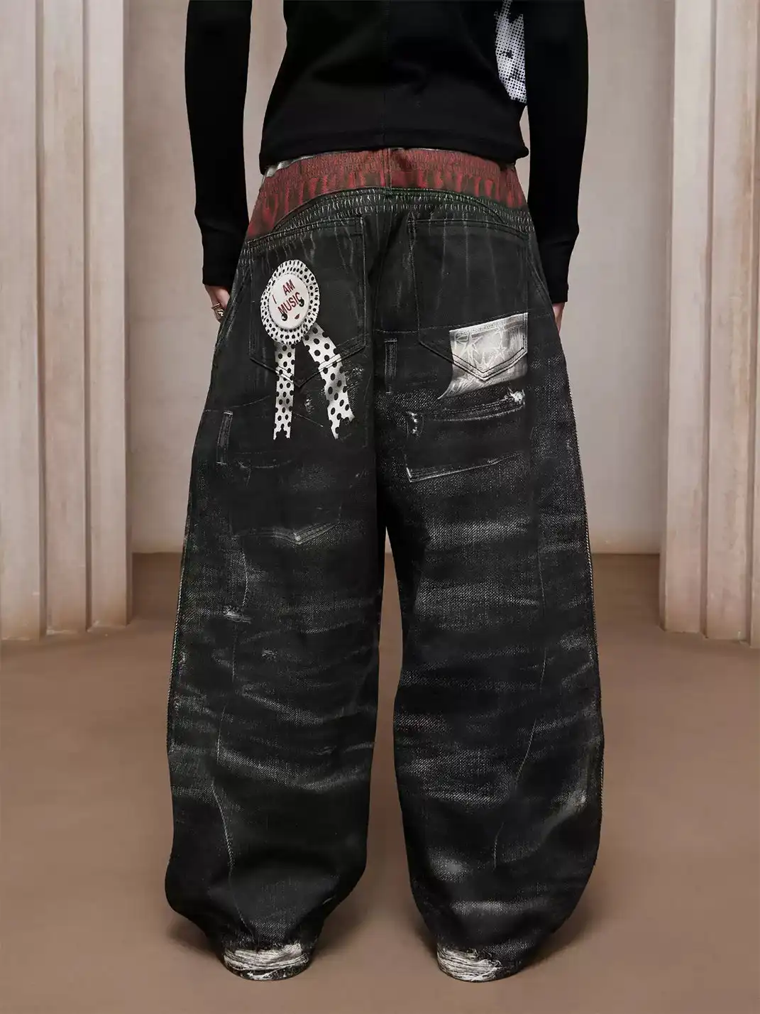 DND4DES | Triple Waistband Printed Baggy Jeans