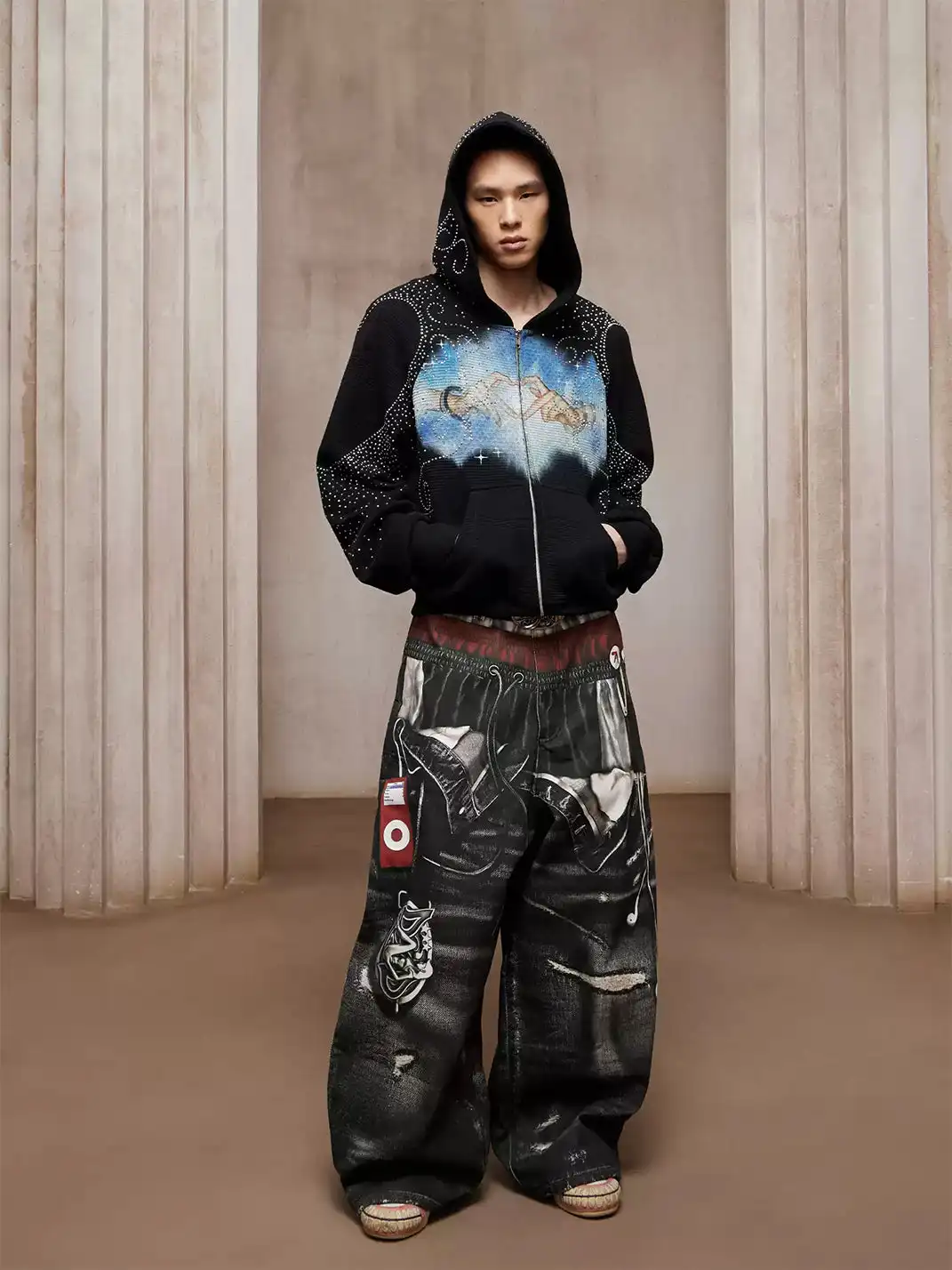DND4DES | Triple Waistband Printed Baggy Jeans
