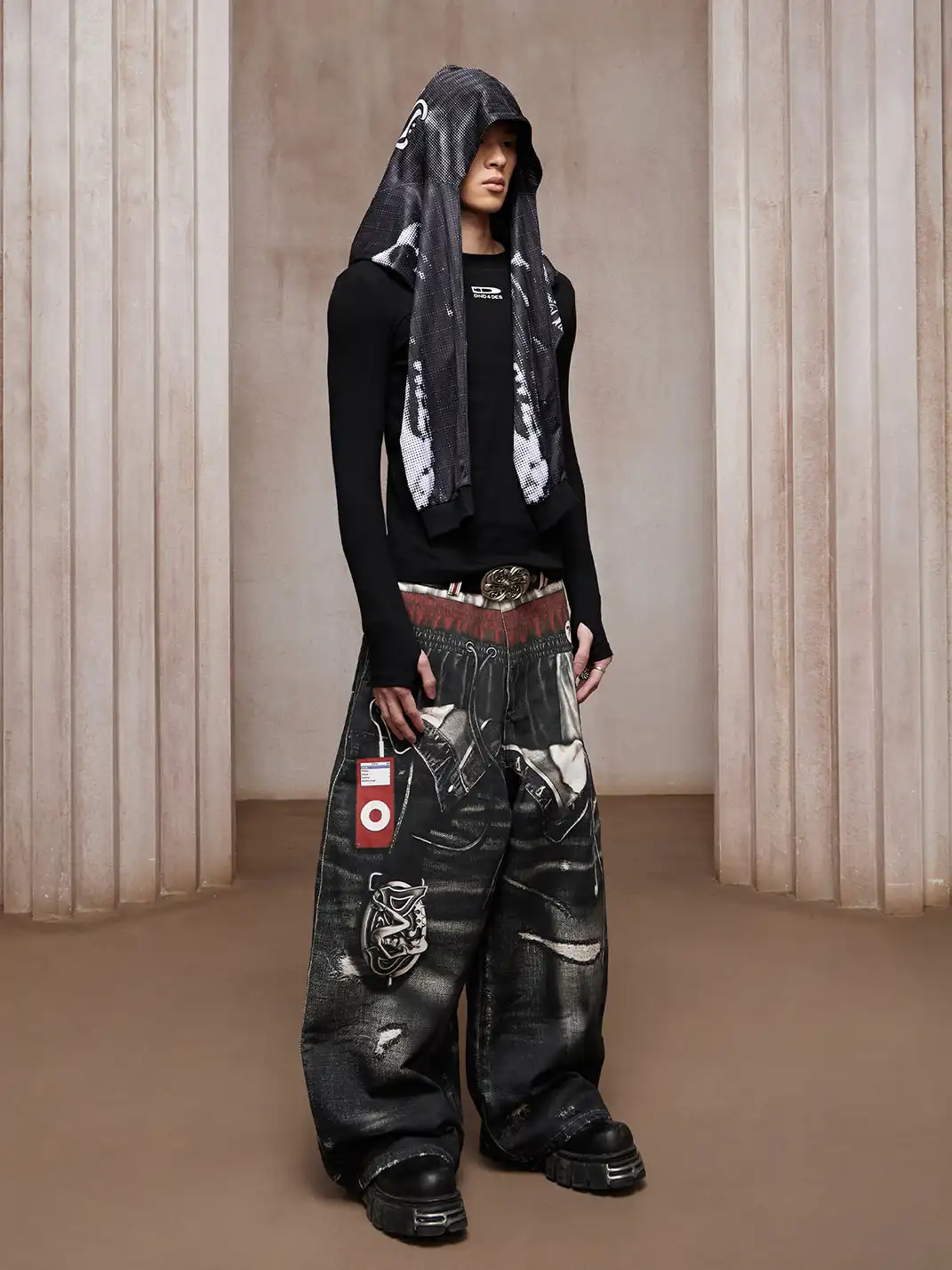 DND4DES | Triple Waistband Printed Baggy Jeans