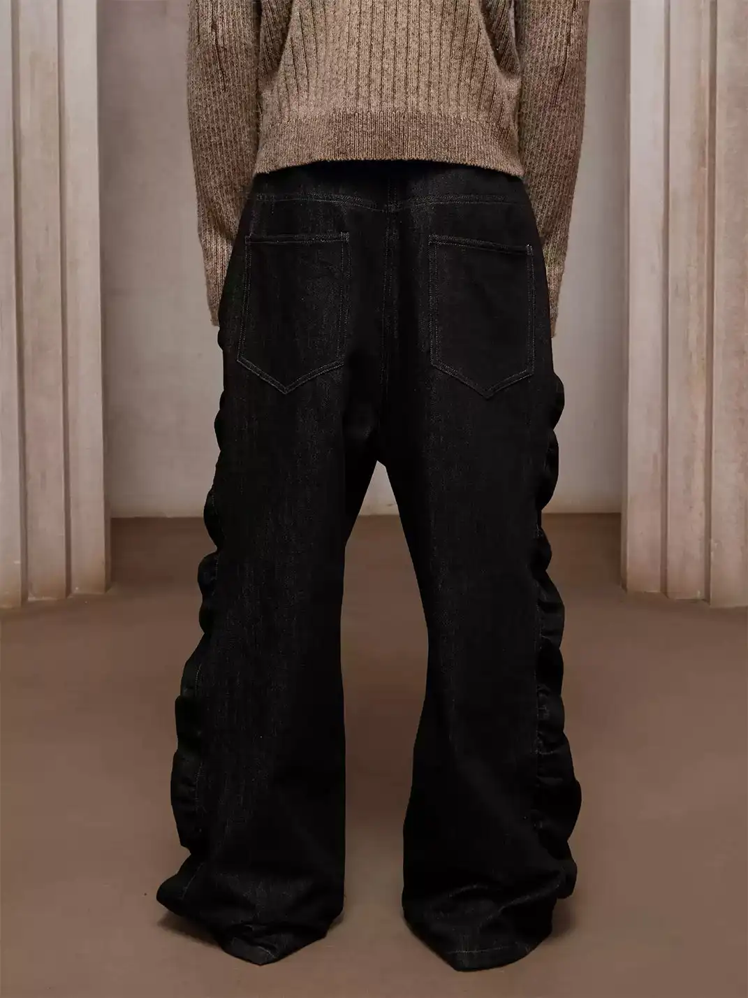 DND4DES | Asym Button-Fly Ruched Baggy Jeans