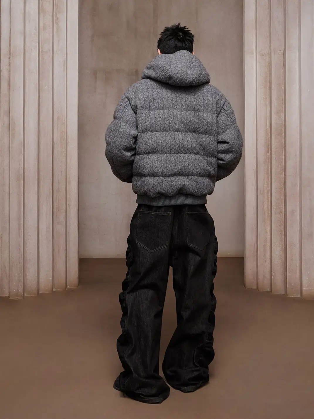 DND4DES | Asym Button-Fly Ruched Baggy Jeans