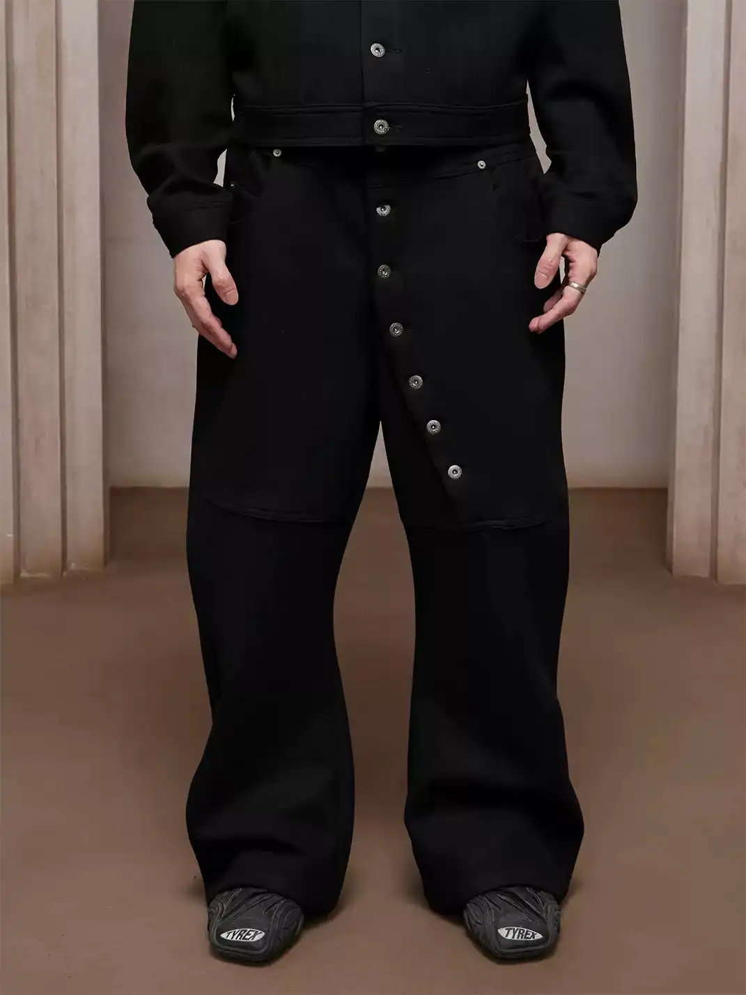 DND4DES | Asym Button Wool-Blend Pants