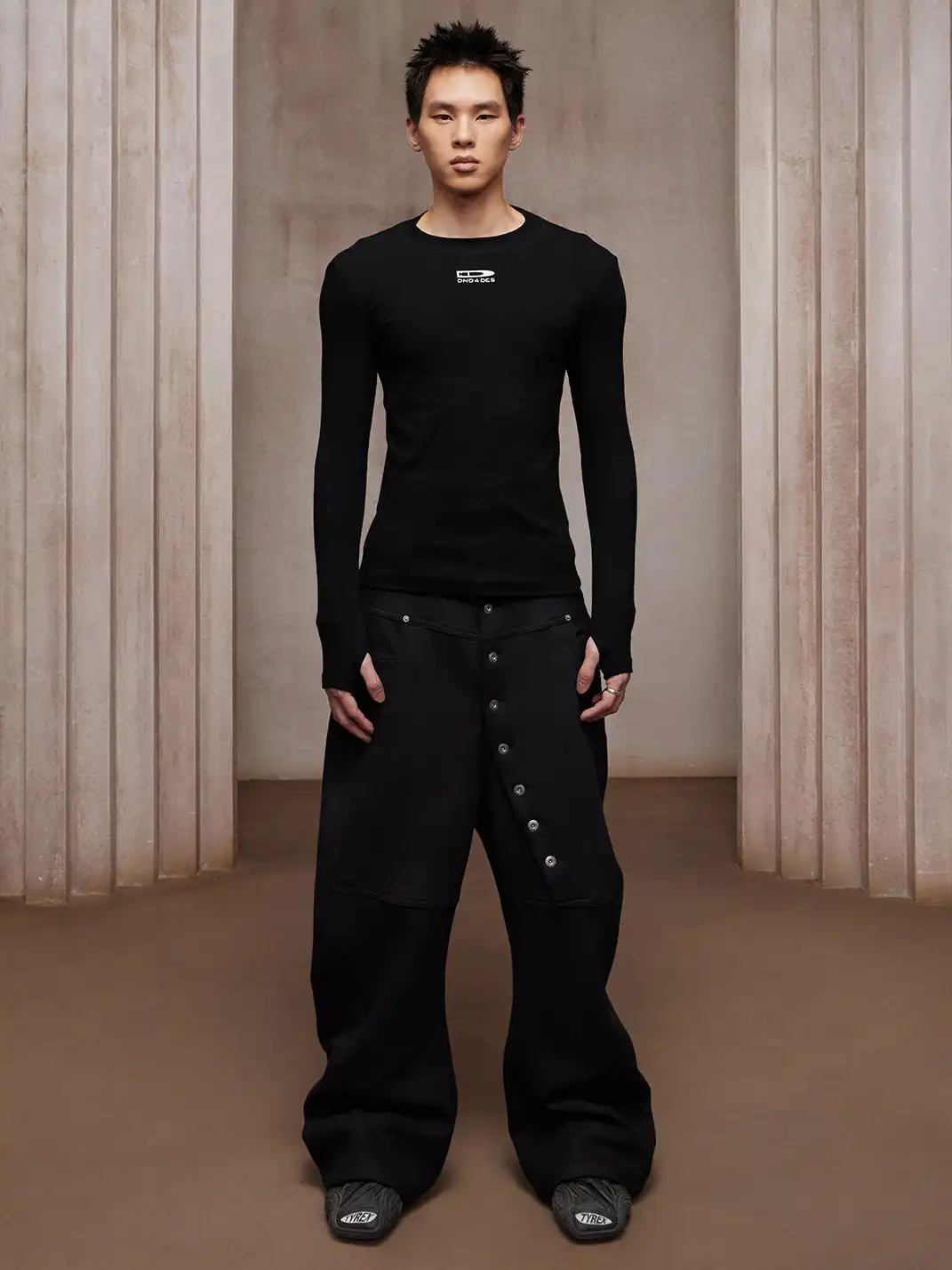 DND4DES | Asym Button Wool-Blend Pants