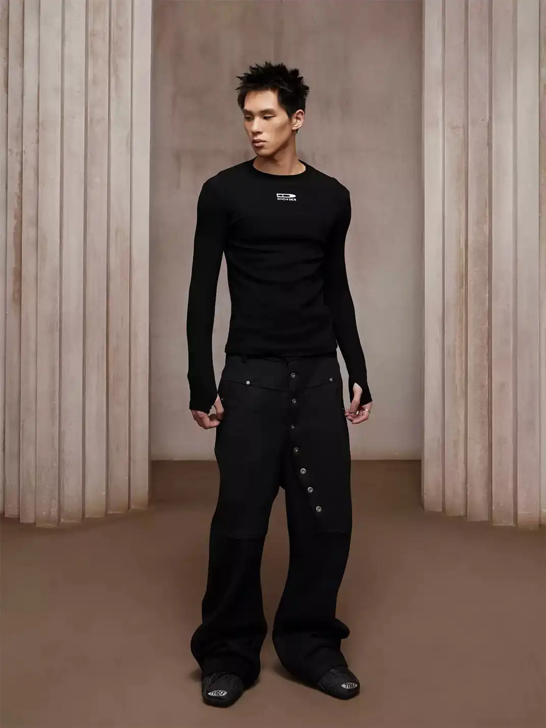 DND4DES | Asym Button Wool-Blend Pants