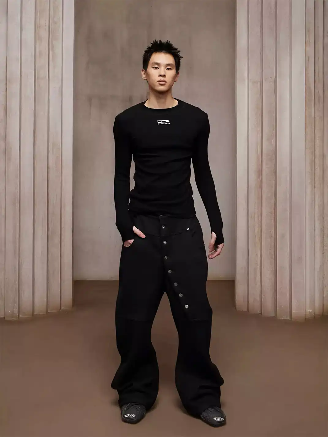 DND4DES | Asym Button Wool-Blend Pants