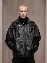 DND4DES | Heavy-Duty Aircraft Buckle Motorcycle Leather Jacket