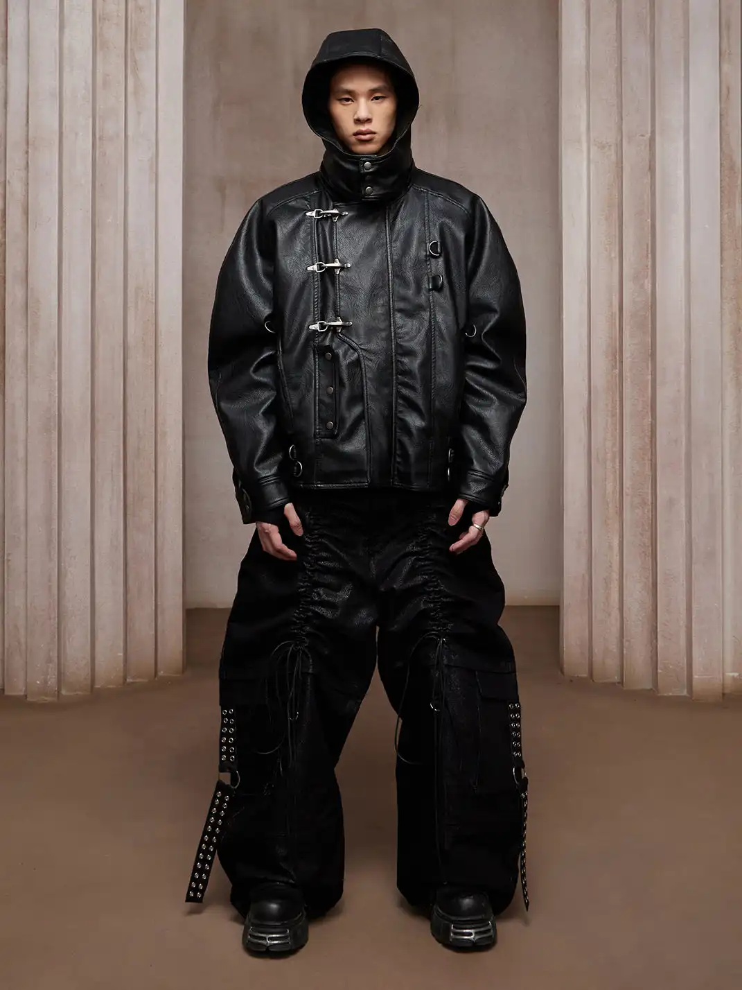 DND4DES | Heavy-Duty Aircraft Buckle Motorcycle Leather Jacket