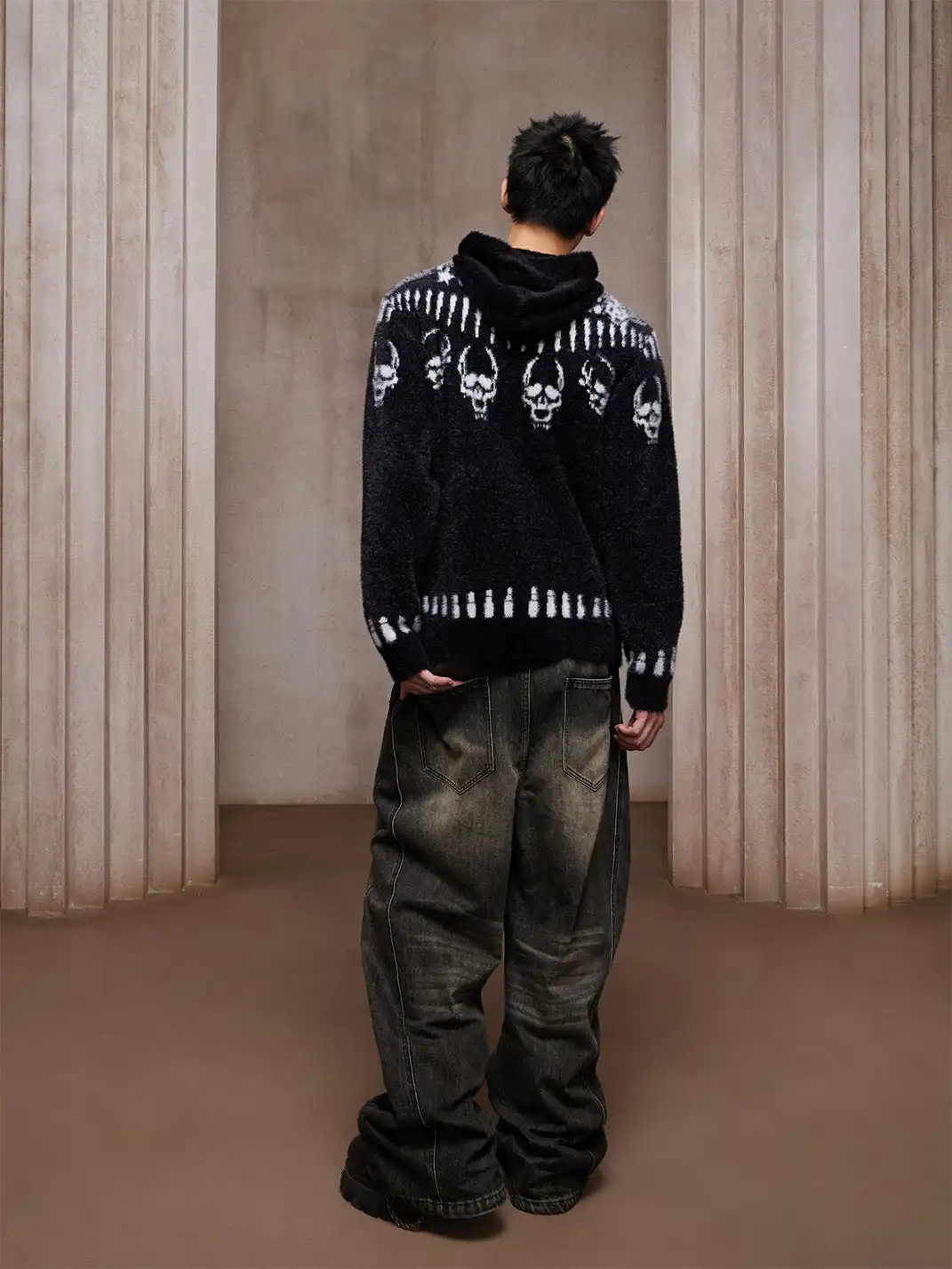 DND4DES | Faux Mink Note Bullet Skull Print Hoodie