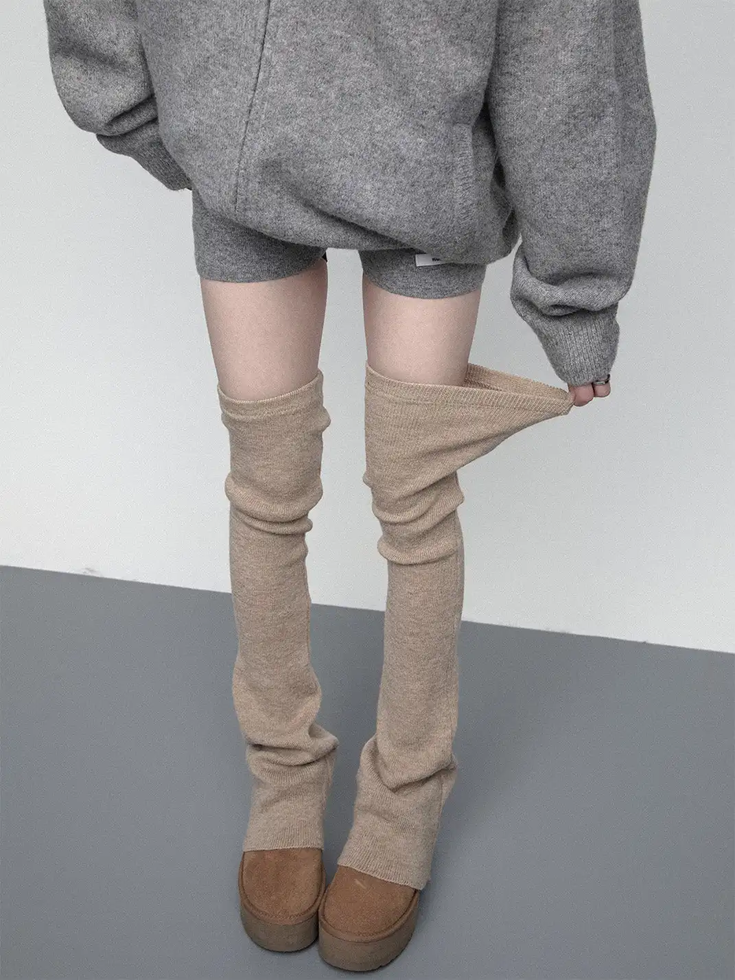 SS2L | Soft Stretch Knit Flared Thigh High Leg Warmers