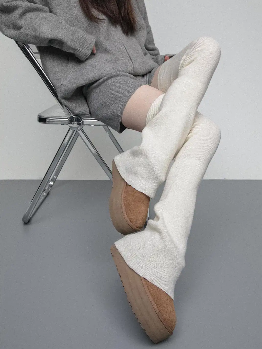 SS2L | Soft Stretch Knit Flared Thigh High Leg Warmers
