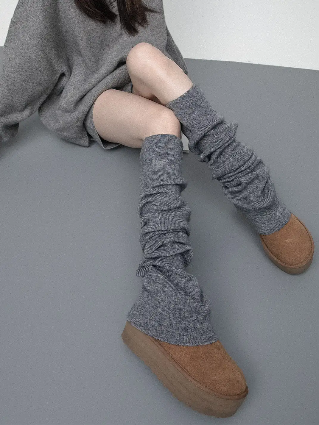SS2L | Soft Stretch Knit Flared Thigh High Leg Warmers