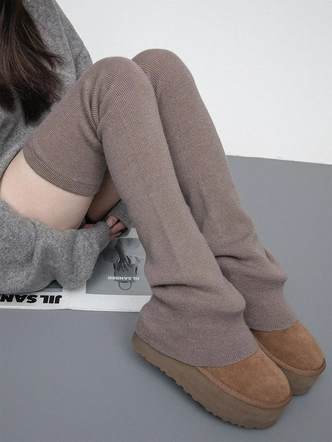 SS2L | Soft Stretch Knit Flared Thigh High Leg Warmers