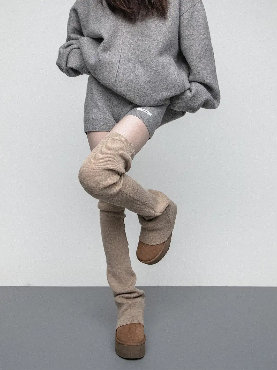 SS2L | Soft Stretch Knit Flared Thigh High Leg Warmers