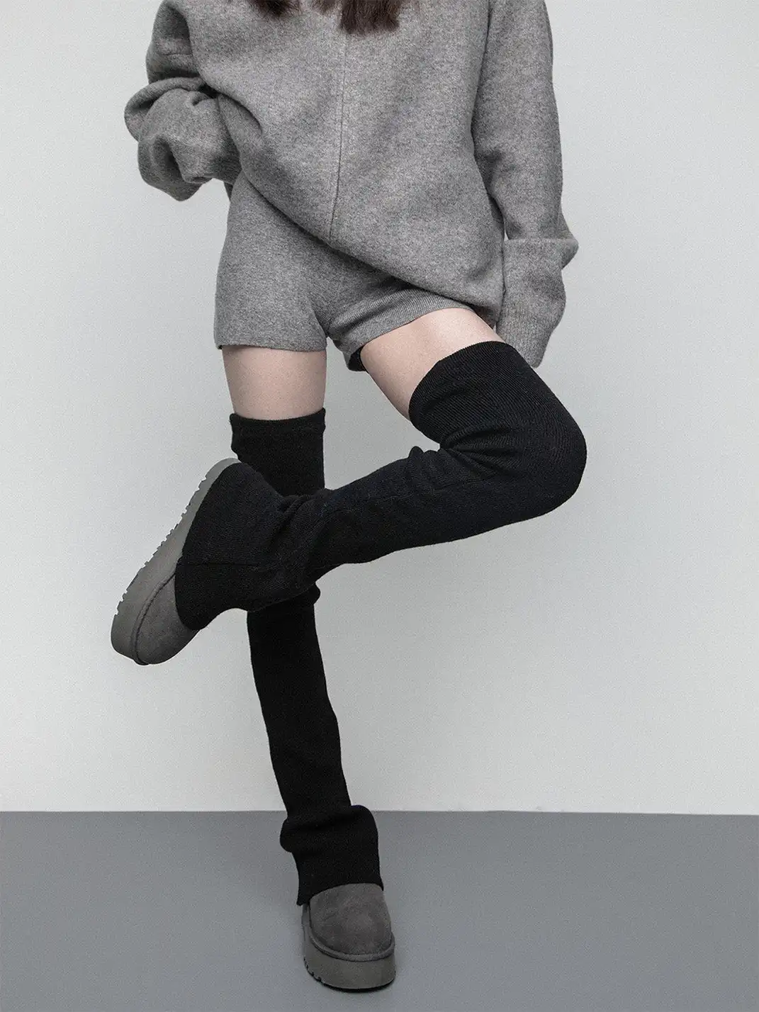 SS2L | Soft Stretch Knit Flared Thigh High Leg Warmers
